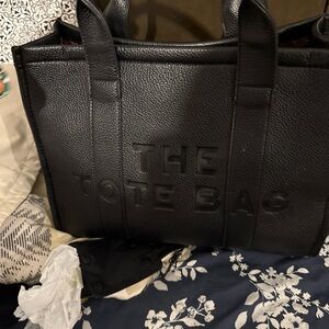 Black Leather Tote Bag